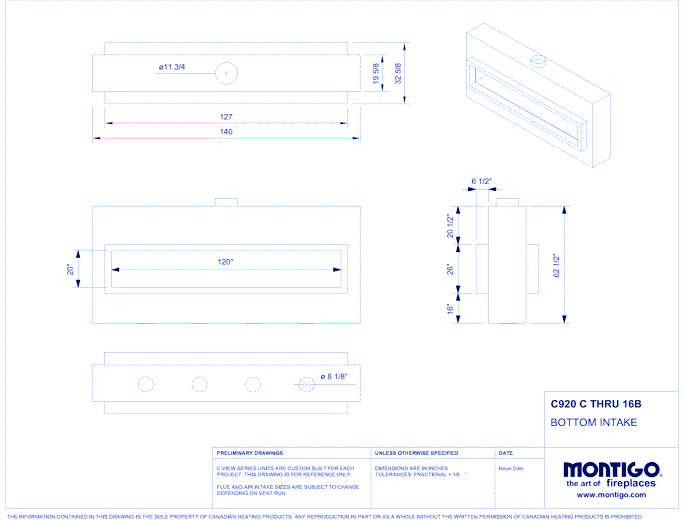 Custom 10' See Through - C-VIEW (C1020ST) Commercial Gas Fireplace