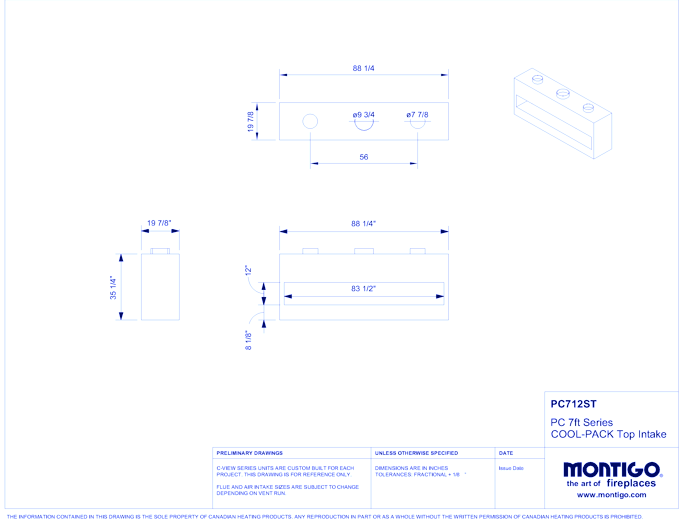 Custom 7' See Through - PRODIGY Series (PCST7) Light Commercial Gas Fireplace