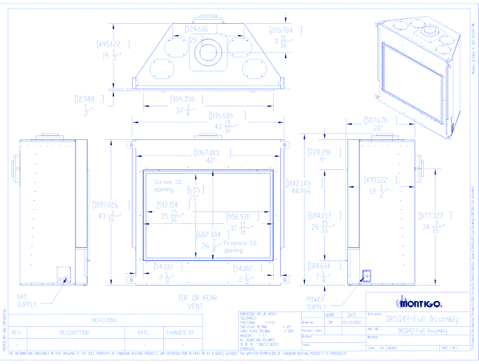 42" Single Sided - DELRAY Square Series (DRSQ42-2) Residential Gas Fireplace