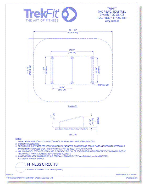 Fitness Equipment: Vault Bars (3 bars)