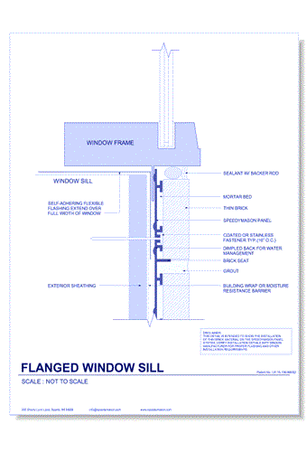 Brick Lath-Sheet: 8 - Flanged Window Sill