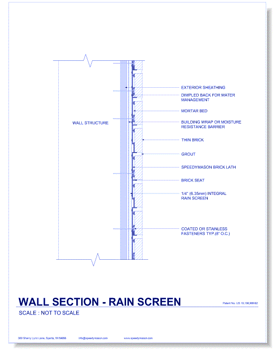 Brick Lath-Sheet: 38 - Wall Section - Rain Screen