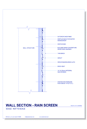 Brick Lath-Sheet: 38 - Wall Section - Rain Screen