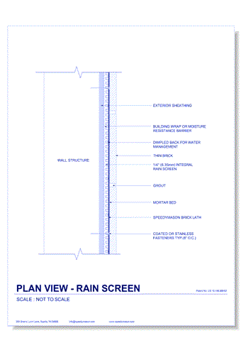 Brick Lath-Sheet: 39 - Plan View - Rain Screen