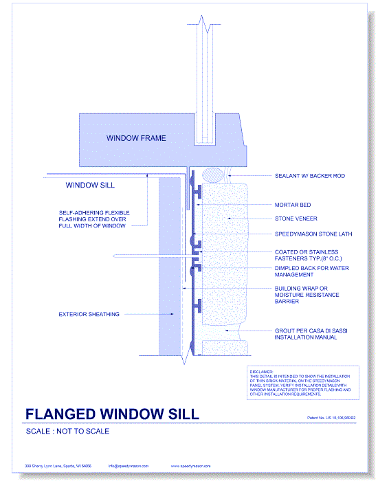 Stone Lath-Sheet: 8 - Flanged Window Sill