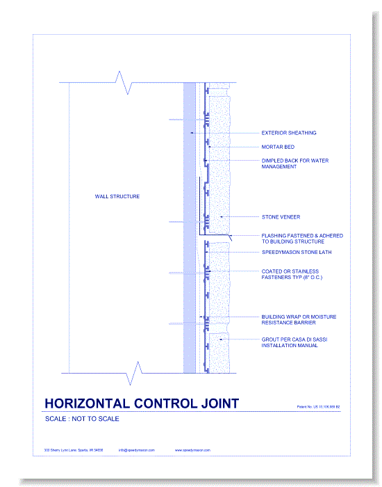 Stone Lath-Sheet: 15 - Horizontal Control Joint