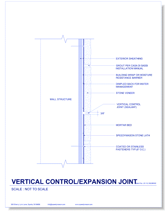 Stone Lath-Sheet: 16 - Vertical Control-Expansion Joint
