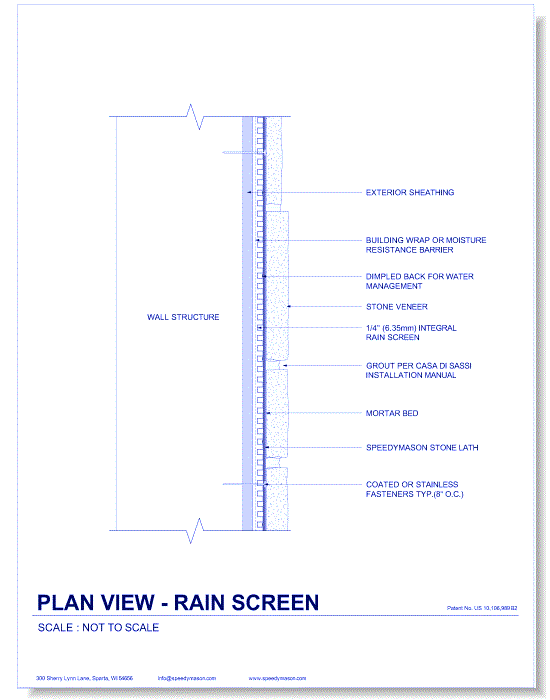 Stone Lath-Sheet: 26 - Plan View - Rain Screen
