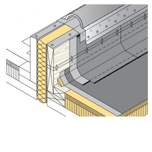 CAD Drawings BIM Models CertainTeed Commercial Roofing CT-19A Raised Flexible Expansion Joint Flashing 