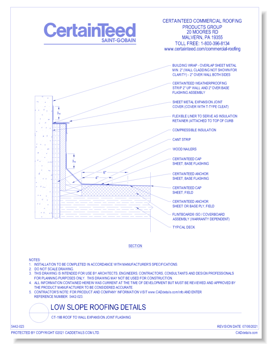 CT-19B Roof to Wall Expansion Joint Flashing