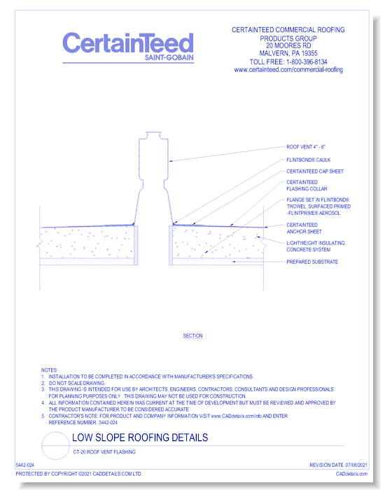 CT-20 Roof Vent Flashing