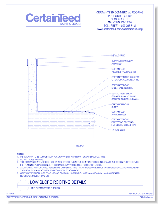 CT-21 Seismic Strap Flashing