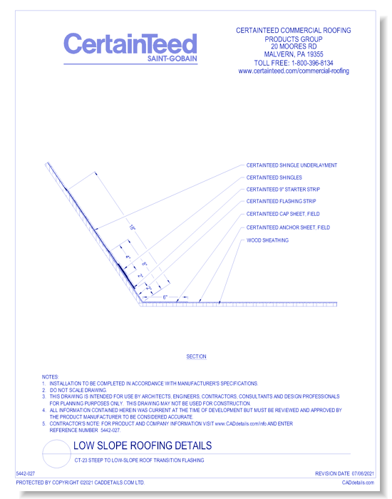 CT-23 Steep to Low-Slope Roof Transition Flashing
