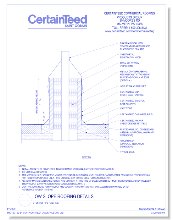 CT-26 Hot Pipe Flashing