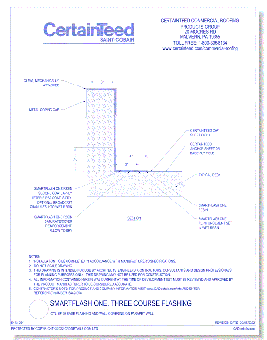 CTL-SF-03 Base Flashing and Wall Covering on Parapet Wall