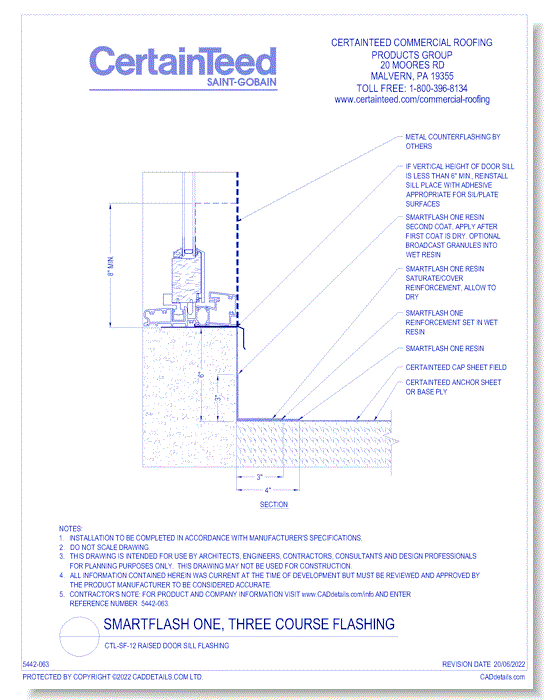 CTL-SF-12 Raised Door Sill Flashing