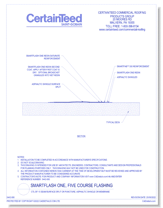 CTL-SF-15 Seam/Surface Split or Puncture, Asphaltic Shingle or Membrane