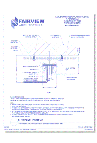 Vitrabond FR: AH Flex Panel System 12 - Different Depth Vertical Detail