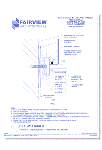 Vitrabond FR: AH Flex Panel System 15 - Different Depth Horizontal Detail