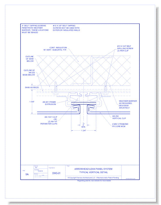 Vitrabond FR: AH Lean System 5A - Typical Vertical Detail