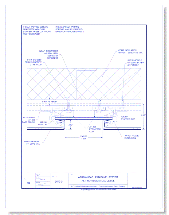 Vitrabond FR: AH Lean System 5B - Alternative Horizontal/Vertical Detail