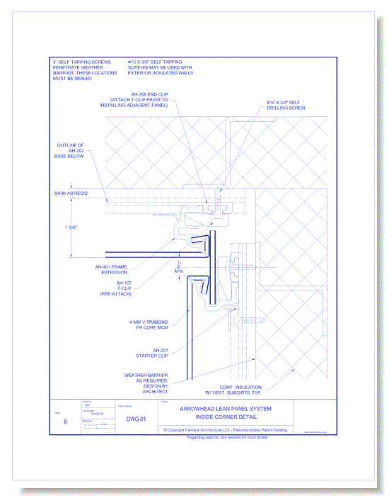 Vitrabond FR: AH Lean System 8 - Inside Corner Detail