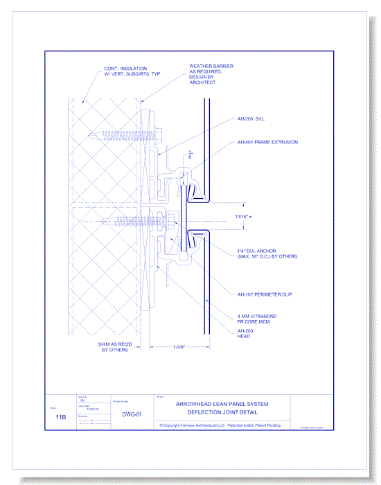 Vitrabond FR: AH Lean System 11B - Deflection Joint Detail