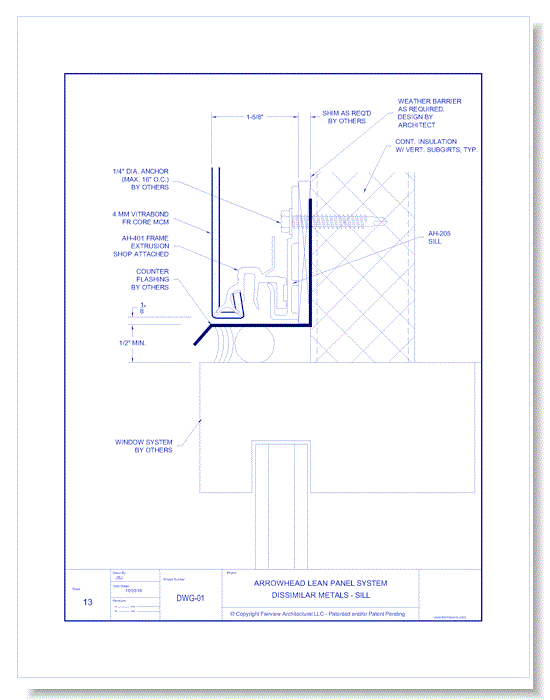Vitrabond FR: AH Lean System 13 - Dissimilar Metals - Sill