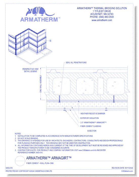 Armatherm™ Z Girt: Fiber Cement - Wall Plan- CMU