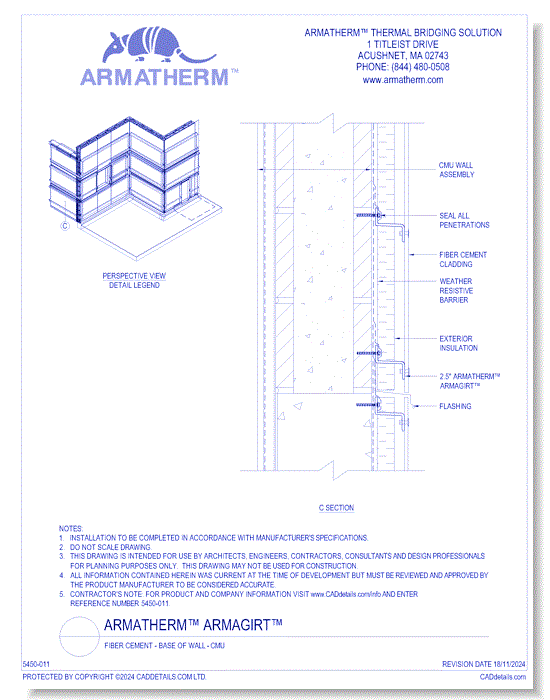 Armatherm™ Z Girt: Fiber Cement - Base Of Wall - CMU