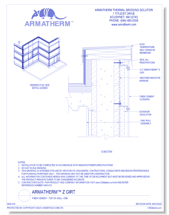 Armatherm™ Z Girt: Fiber Cement - Top Of Wall - CMU