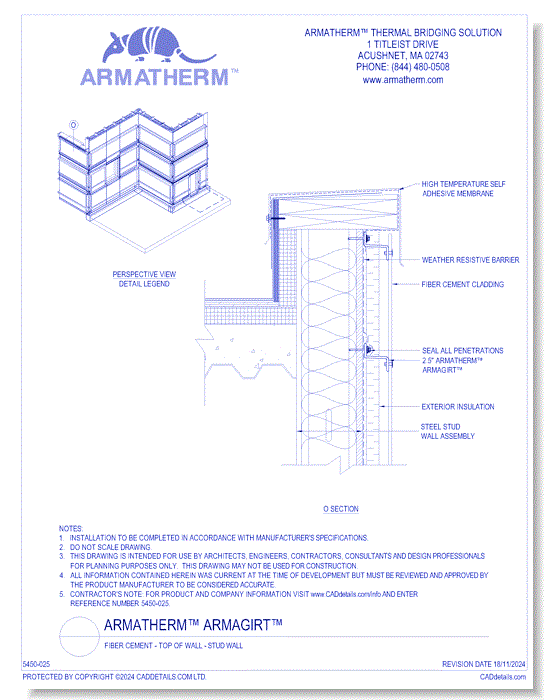 Armatherm™ Z Girt: Fiber Cement - Top Of Wall - Stud Wall