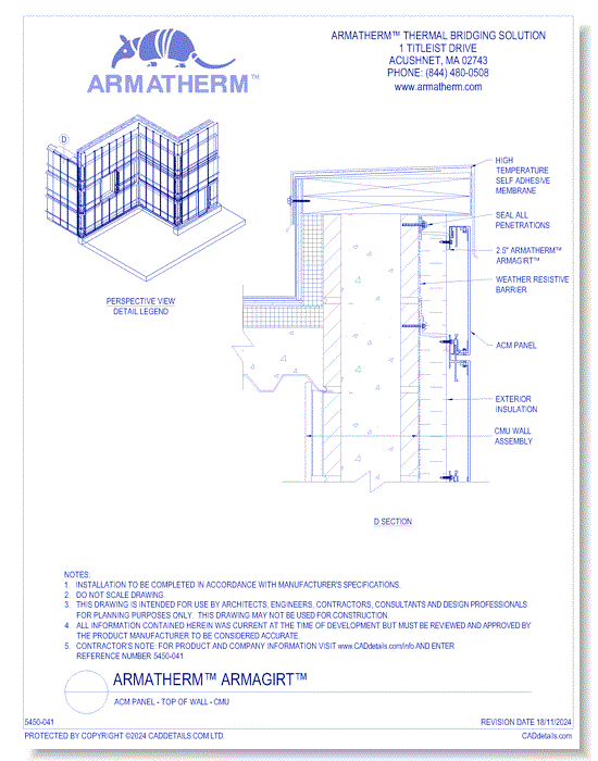 Armatherm™ Z Girt: ACM Panel - Top Of Wall - CMU