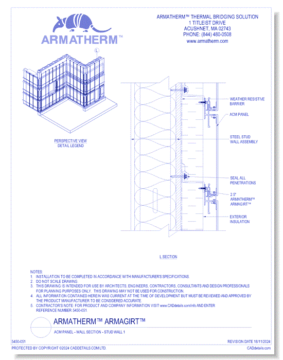 Armatherm™ Z Girt: ACM Panel - Wall Section - Stud Wall 1