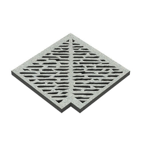 Trench/Pool Grates: Chiseled Rain (68111C_90°CR300H25)