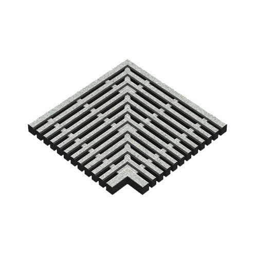Heavy Overflow Pool Grates: Overflow Interlace (U63122_INTERLACE-FLOW-CORNER-12)