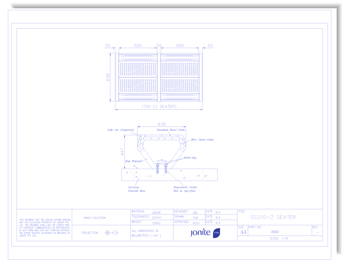 Street Benches: SS Series (SS210-2 SEATER)