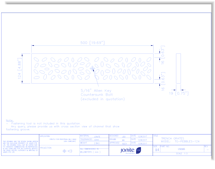 Trench/Pool Grates: Pebbles (U32115_TG-PEBBLES-124)
