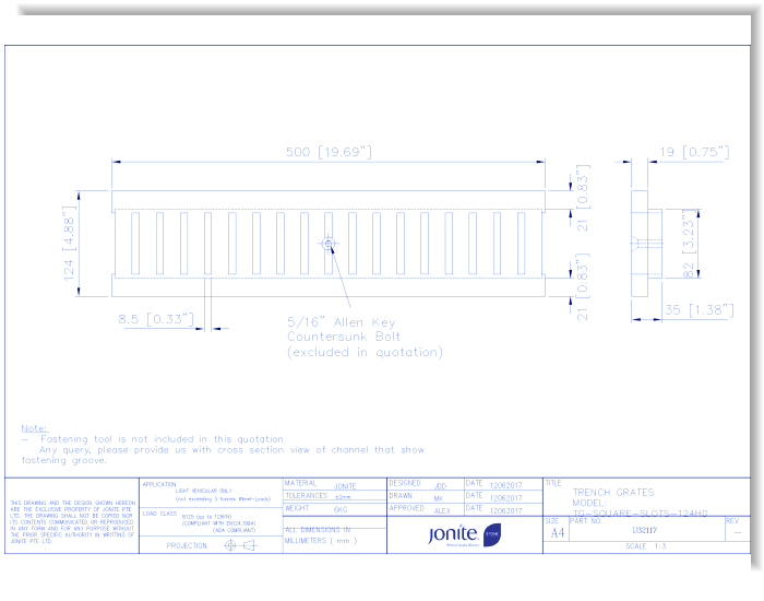 Traffic Rated Grates: Traffic Square Slots (U32117_TG-SQUARE-SLOTS-124HD)