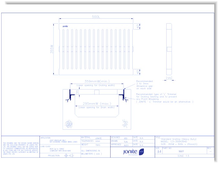 Traffic Rated Grates: Slotted (31117_C3-355H35HD)
