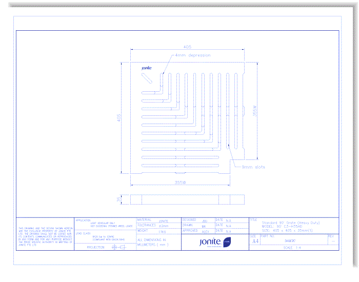 Traffic Rated Grates: Slotted (34117C_90°C3-H35HD)