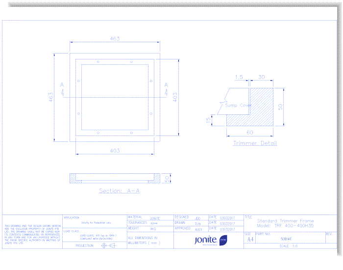 Sump Covers/Basin Grates: Slotted (53114C_TRF400-400H35)