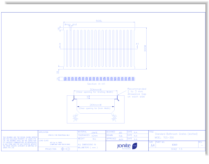 Bathroom Grates: Slotted (12113_TGS-300)