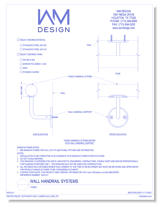 Wall Handrail Systems: Tondo