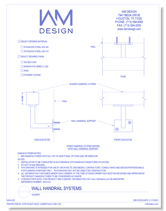 Wall Handrail Systems: Quadro
