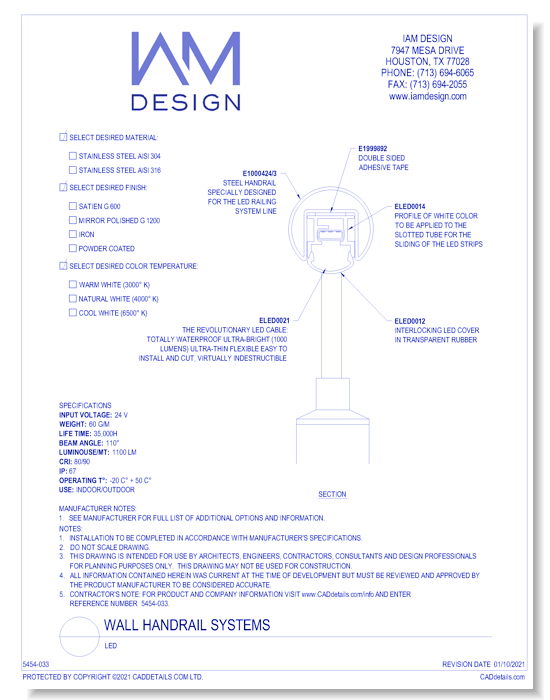 Wall Handrail Systems: LED