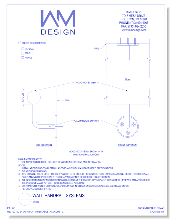Wall Handrail Systems: WOOD