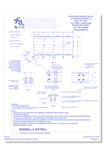 Plate Mount: Construction Details (BE4080PL)