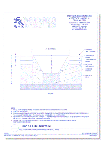 Pole Vault: Stainless Steel Box Installation Profile (PVBSS)