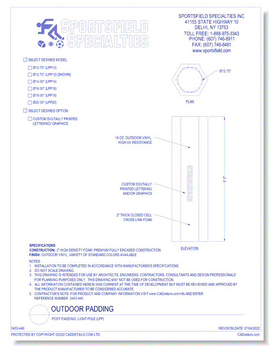 Post Padding: Light Pole (LPP)